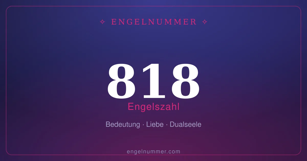 Engelszahl 818 — Bedeutung