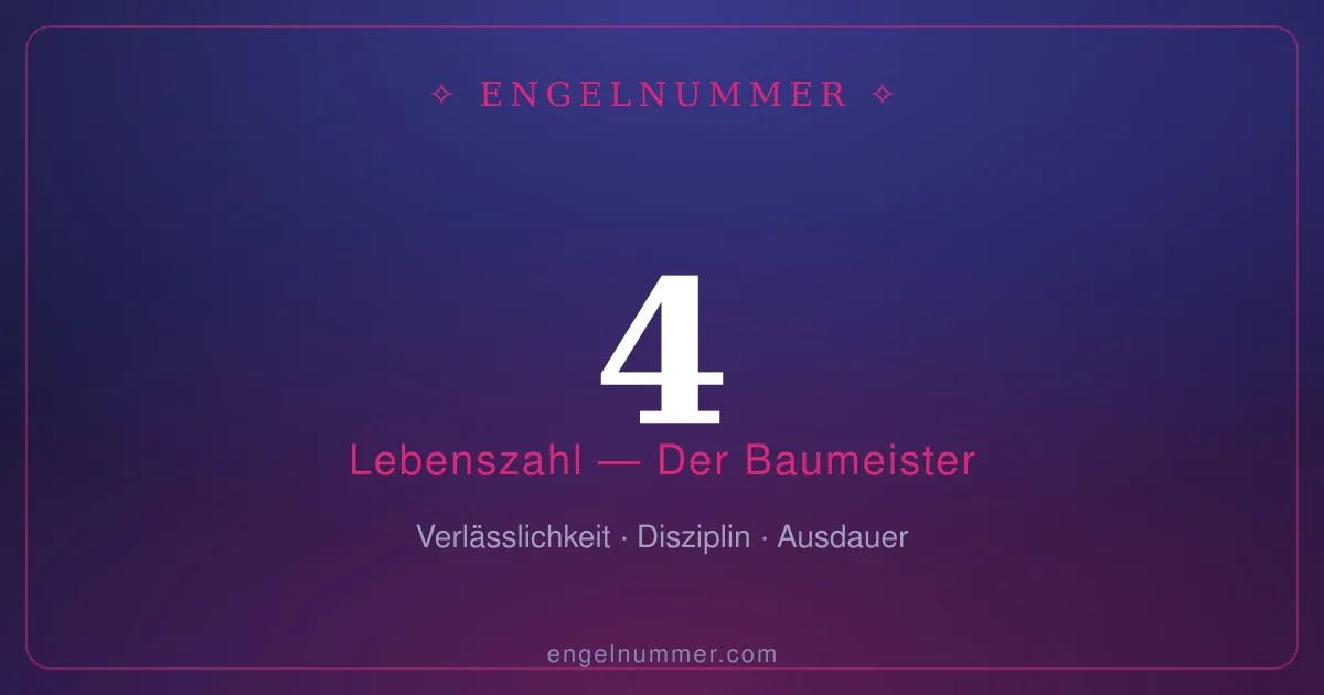 Lebenszahl 4 in der Numerologie — Der Baumeister