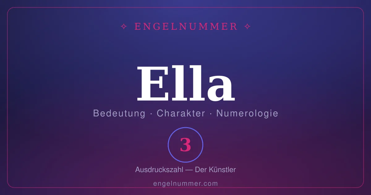 Der Name Ella — Bedeutung, Charakter und Numerologie