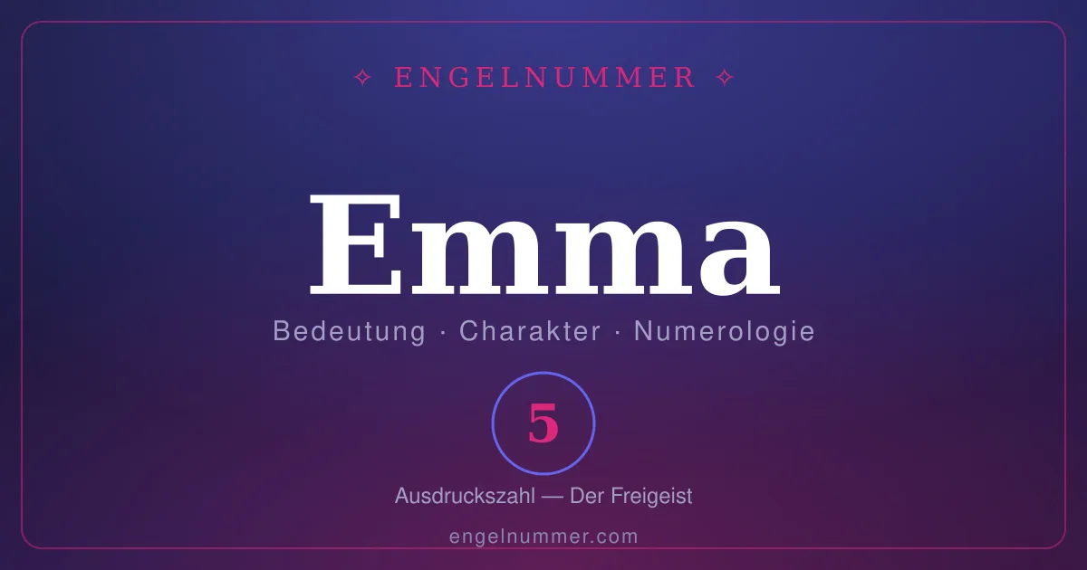 Der Name Emma — Bedeutung, Charakter und Numerologie