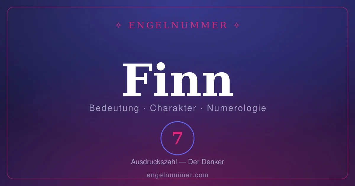 Der Name Finn — Bedeutung, Charakter und Numerologie