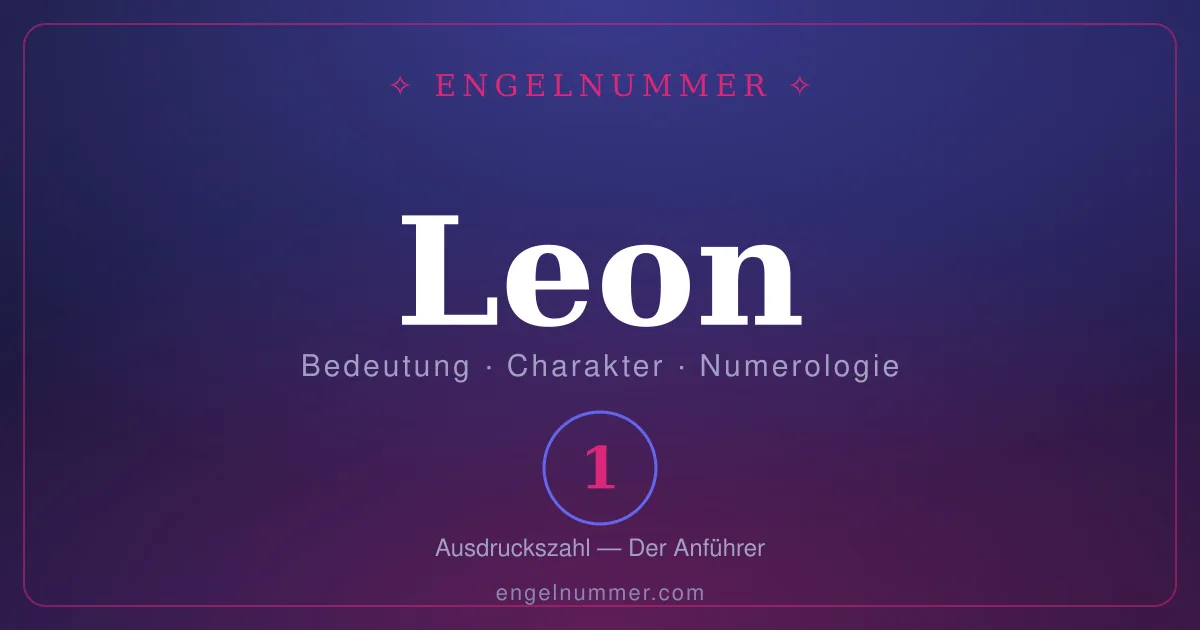 Der Name Leon — Bedeutung, Charakter und Numerologie