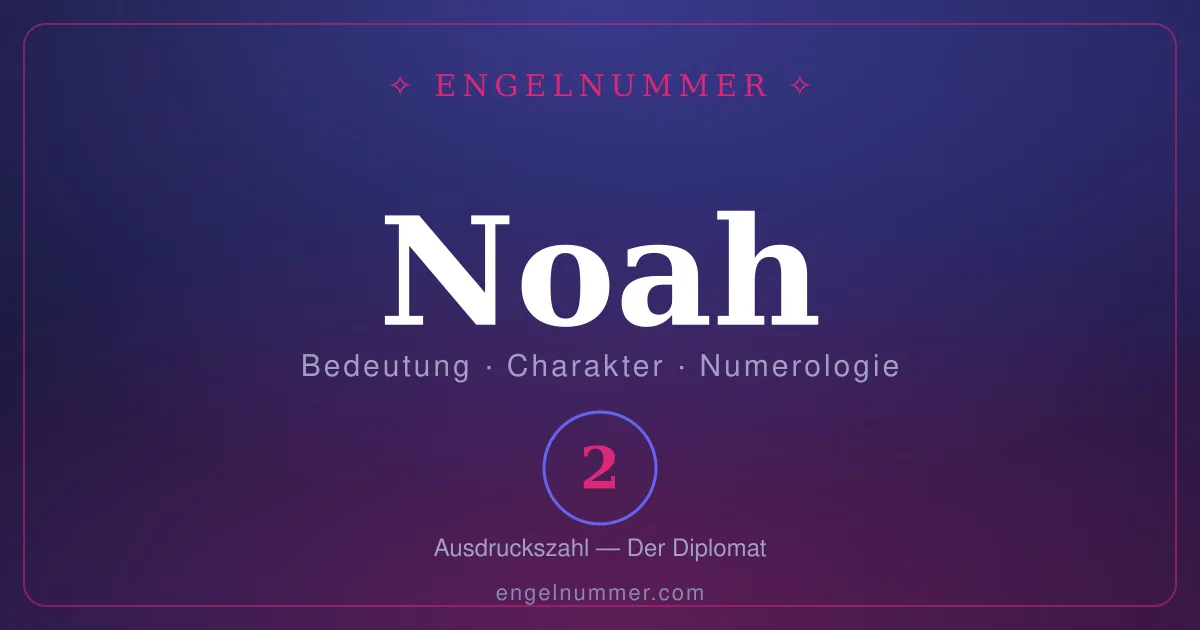 Der Name Noah — Bedeutung, Charakter und Numerologie