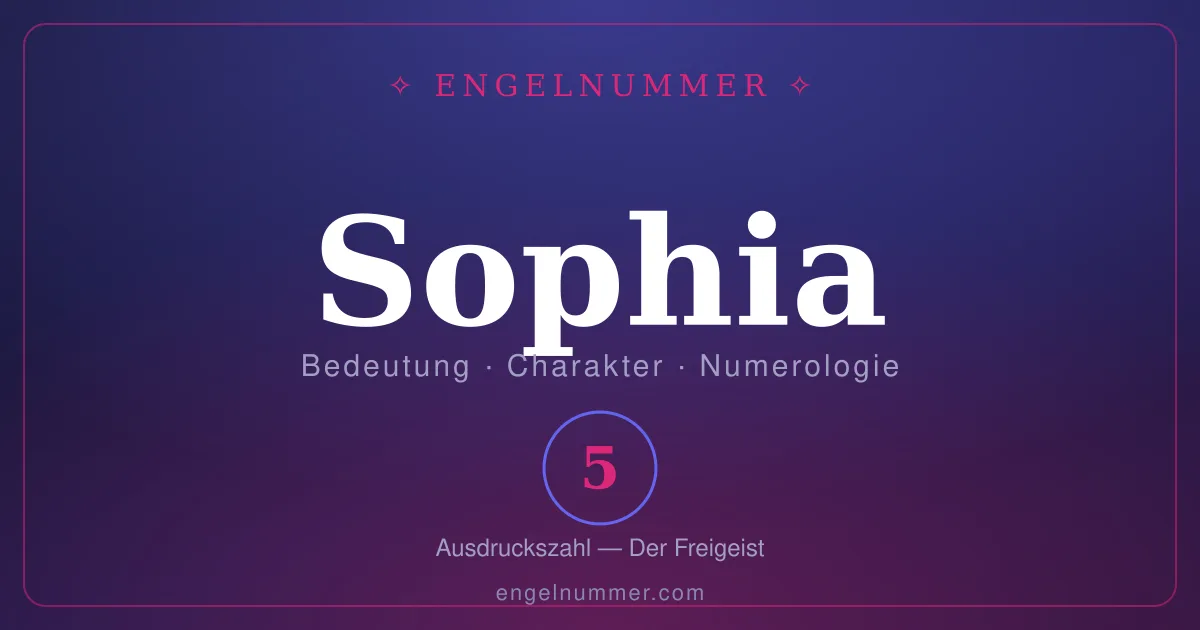 Der Name Sophia — Bedeutung, Charakter und Numerologie
